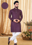 Men's Cotton Kurta and Payjama (Maroon-Set)