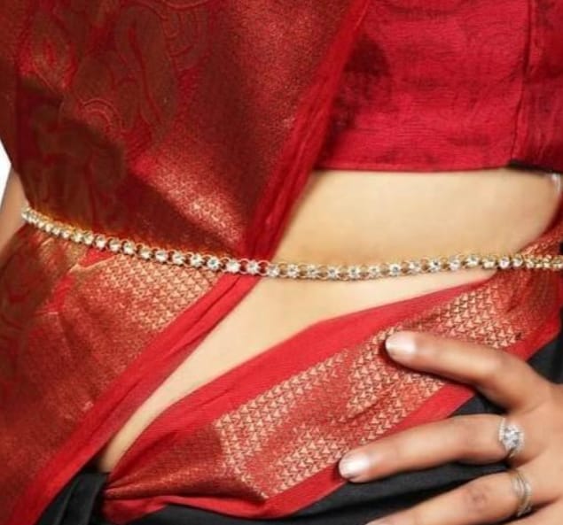 Single Stone Chain Golden Kamarband/Waist Chain