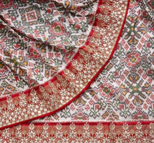 Load image into Gallery viewer, HEAVY SLUB SILK PATOLA DIGITAL PRINT WITH FANCY GOTA PATTI WORK
