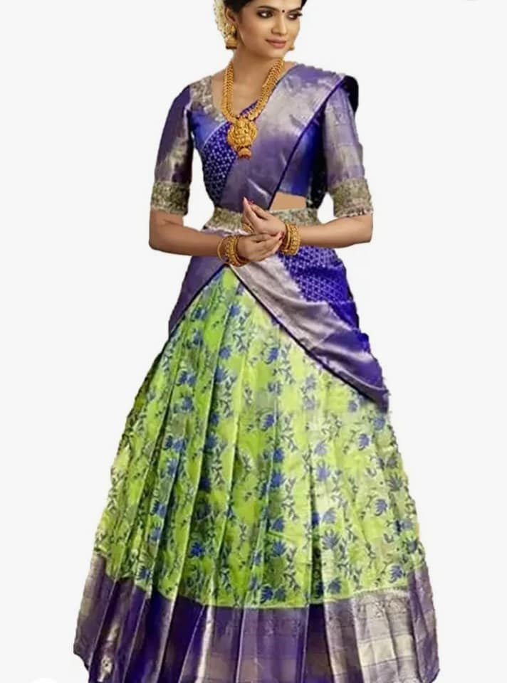 Kanjiveram Silk Zari lehanga with blouse along with cutwork Duppta