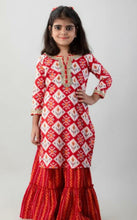 Load image into Gallery viewer, Kurta Sharara Kids Cotton Embroidered Set  Kurta Sets
