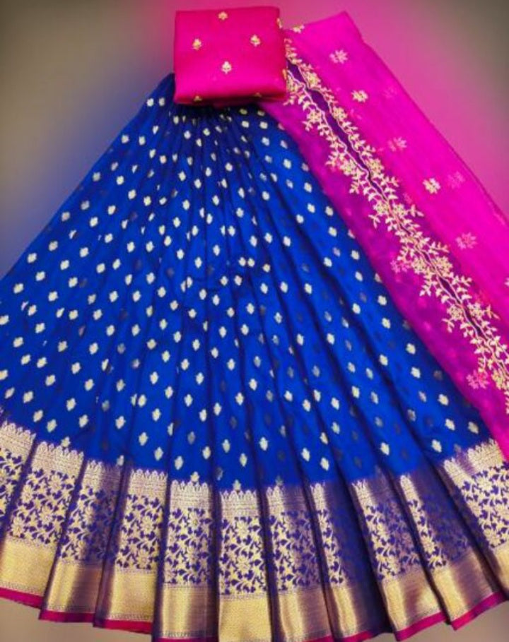 PRESENT NEW BEAUTIFUL DESIGNS Kanjiveram Silk Zari lehanga